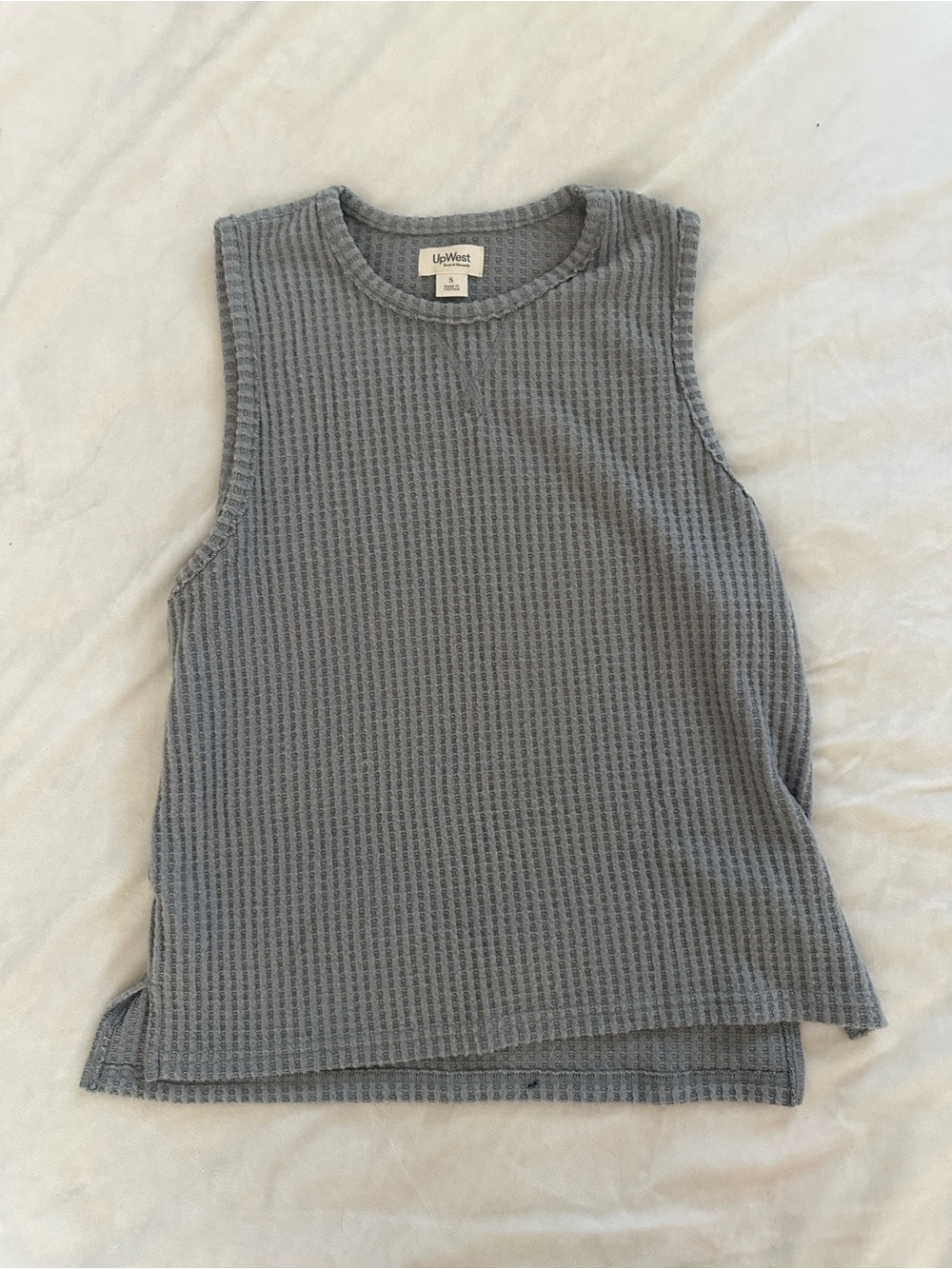 UpWest Slate Gray Waffle Knit Tank